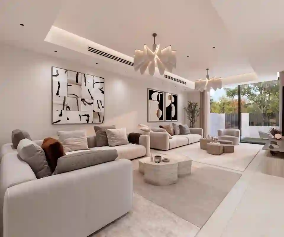 Living room with garden views in a 4-bedroom townhouse