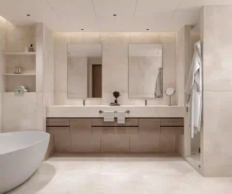 Bathroom with a freestanding bathtub in a 5-bedroom villa